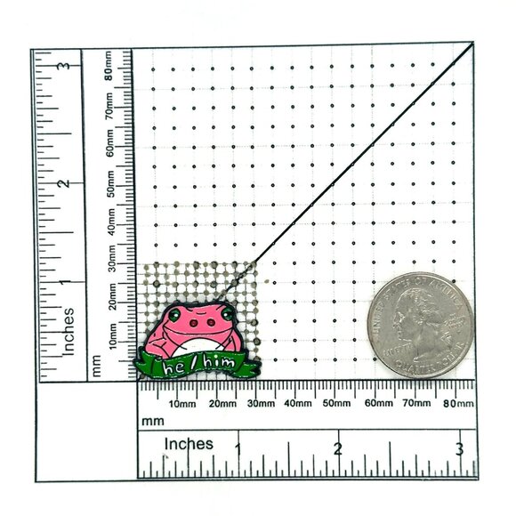 ⭐Oz Pink Frog Alloy Pins Cartoon Cute Animal Enamel Brooch He/Him New - Picture 6 of 6